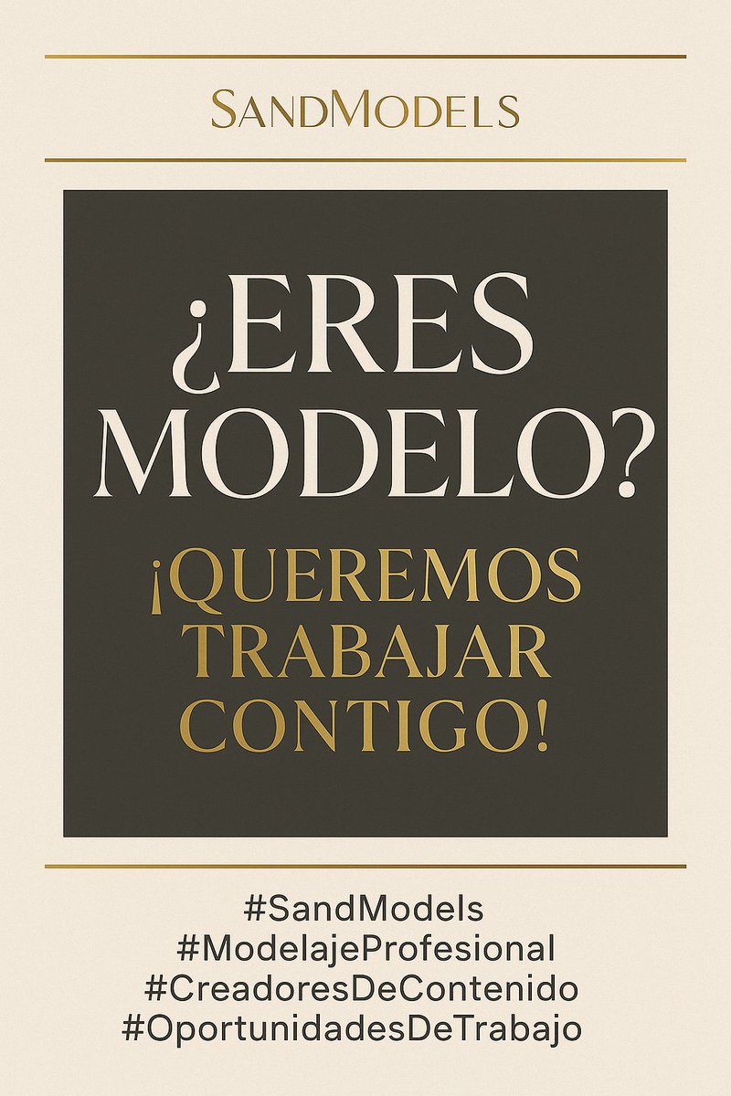 📢 ¡Atención modelos y creadoras de contenido!
📸 Estoy construyendo el catálogo oficial de SandModels
👠 Buscamos chicas con actitud, estilo y presencia
💥 Sesión de fotos GRATIS + contenido profesional

¿Quieres formar parte? Escríbeme por DM 🔥
 #OnlyFans #rt #MetGala
