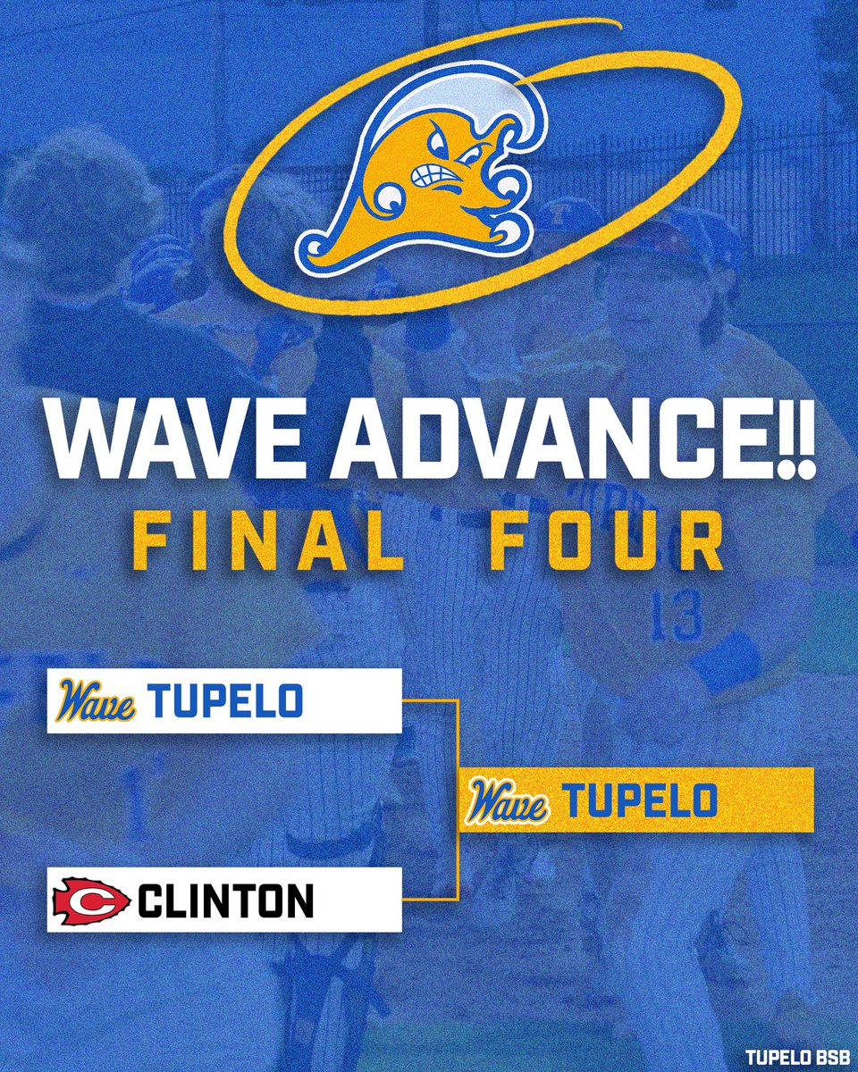 Round 2 - 7A Playoffs | #FloodWarning 
Final | Tupelo 7, Clinton 4

Tupelo rallies late, scoring 5 runs to down the Arrows and punch their ticket to North Half!

We’ll play at #1 Madison Central on Friday &amp; home on Saturday.