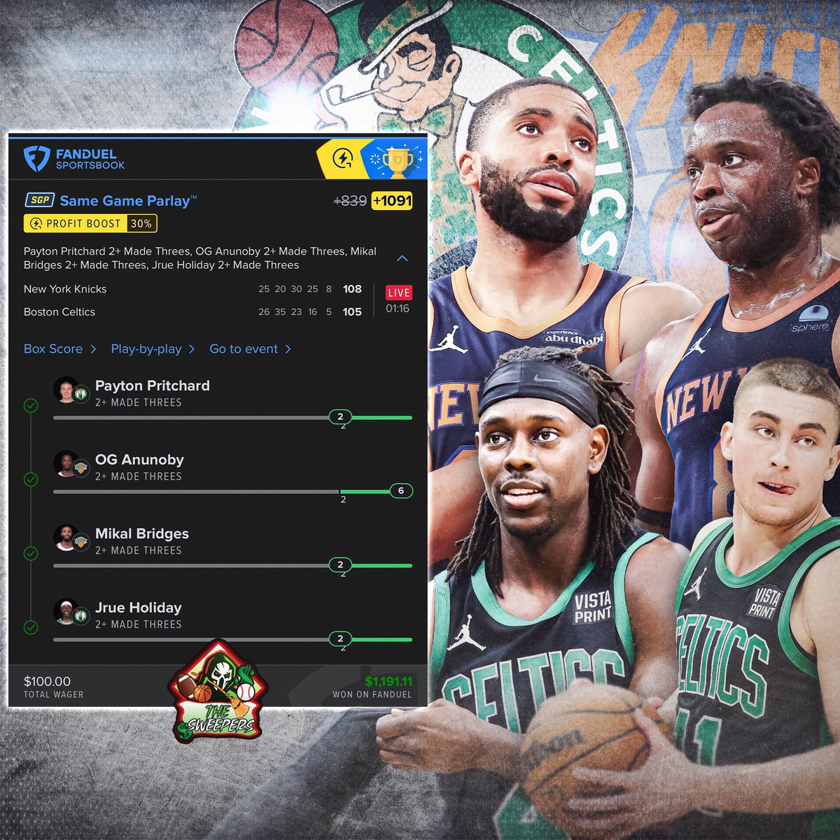 GAME 1 ✅🔥 Use code SWEEPS &amp; you’ll get $19.99 off every month. Giving $100 to someone who reposts / likes. 

Whop.com/the-sweepers