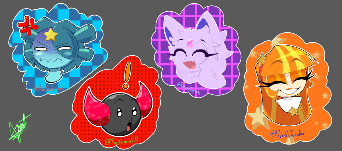 01/?? Rows of my friends' drawings:

<a href="/pootato_art/">✶ Pootato ✶</a> 
<a href="/Faytoons20/">Faytoons</a> 
<a href="/KemoZeppelin/">Moonlite II (COMMS OPEN)</a> 
<a href="/NellJoestar/">Nell Joestar</a> 

Pls Follow me [+ Retweet] for 
part 2. ♥️

(Goal: 300 followers)

Please support these artists too ✨✨

#digitalart #fanart #fanarts #ocart #art