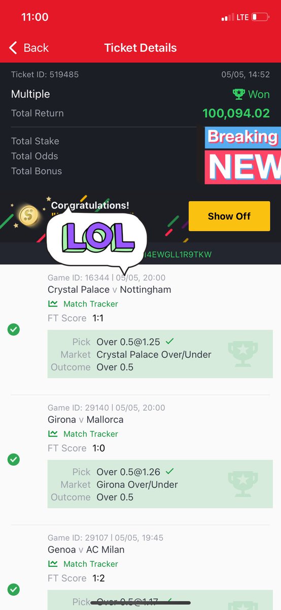 BAD_ZUKO_'s tweet photo. @Mrbankstips Thanks @Mrbankstips 

Biggest in the game🤩
Moore money🤑💸
Moore win🏆
100k IN THE BAG💼 https://t.co/w6LczNX7EY