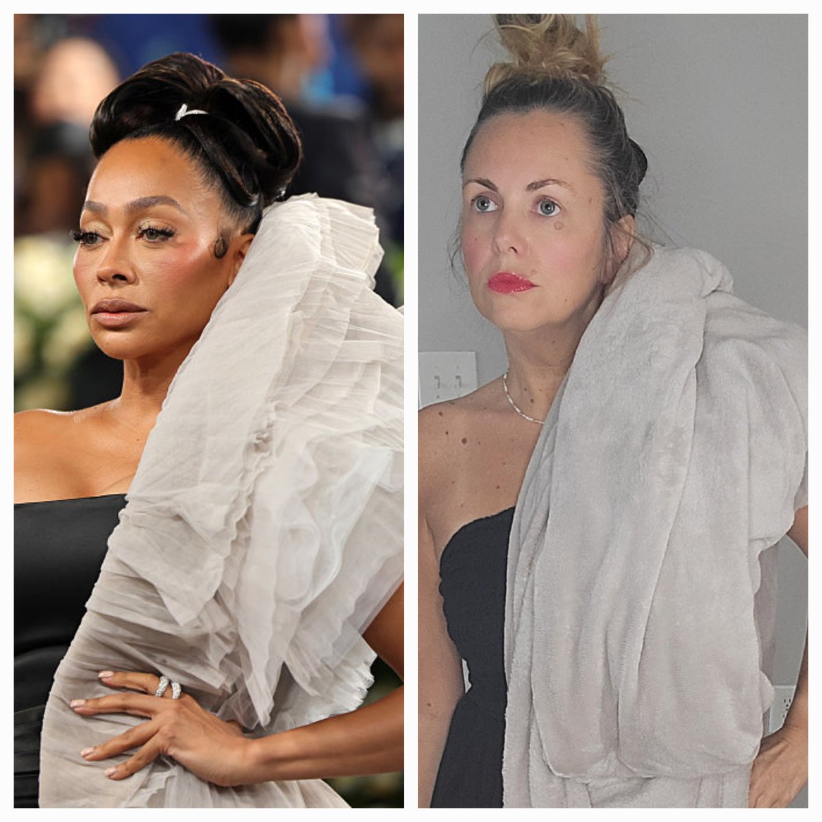 Recreated a few #MetGala looks with things I had in my closet. 
📸: Getty Images