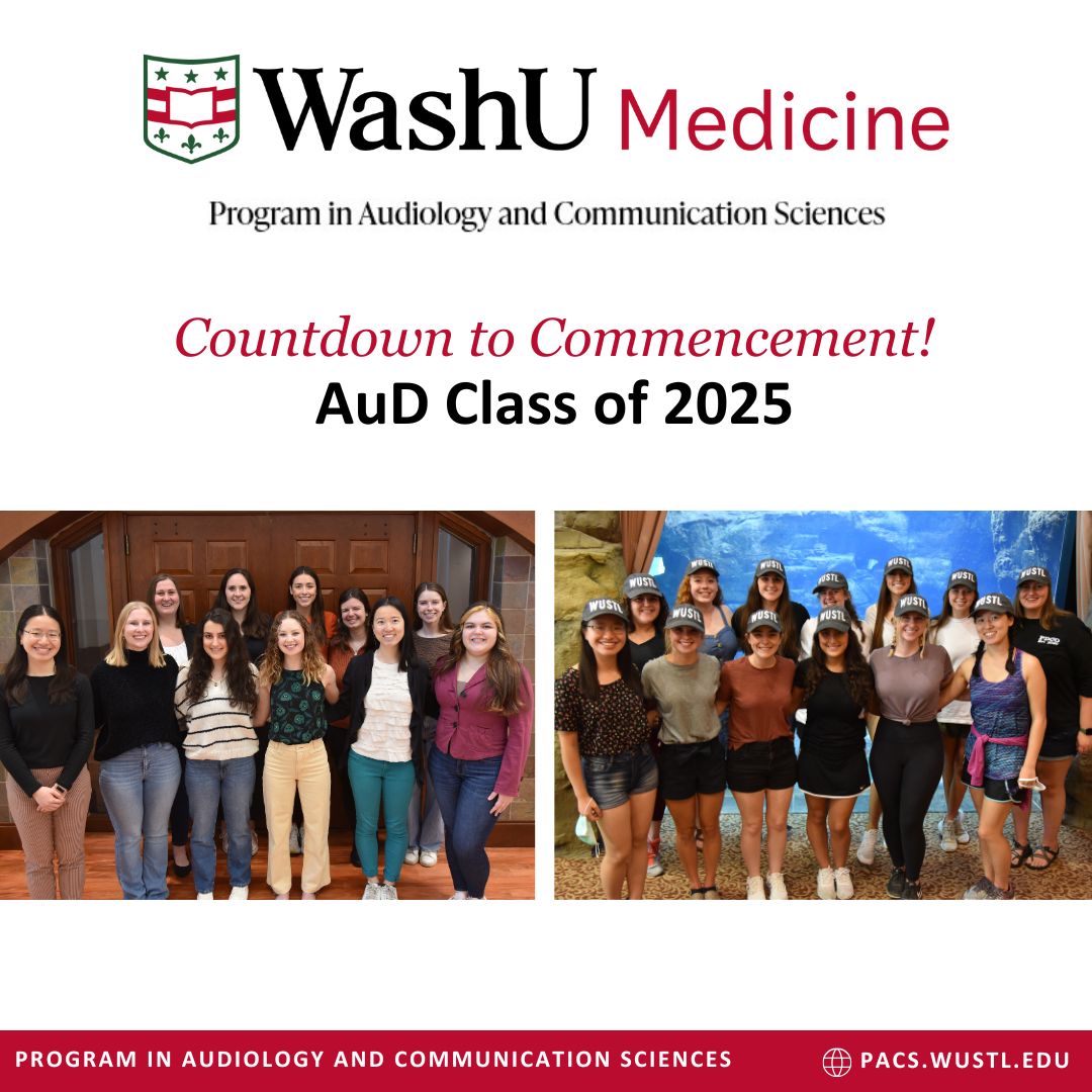 We are excited to present the PACS Class of 2025, with 11 students set to receive their Doctor of Audiology (AuD) degree on May 12. These students come from eight states and 11 undergraduate institutions across the U.S. Stay tuned for more updates! #WashU25 #Washupacs #Audiology