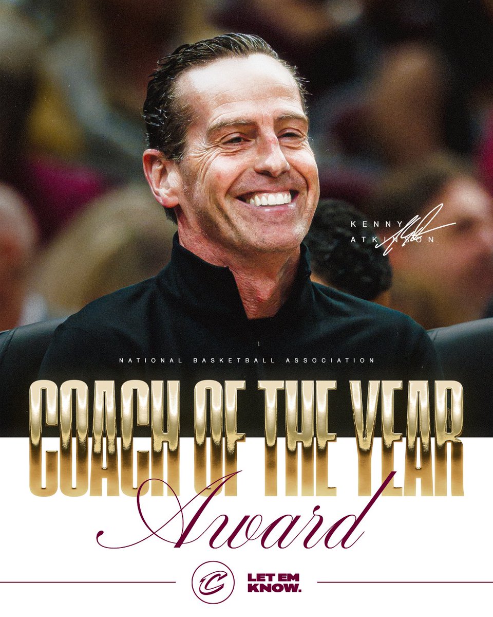 YOUR 2024-25 NBA COACH OF THE YEAR, KENNY ATKINSON. #LetEmKnow 

FULL DETAILS: tinyurl.com/fxmntzs7