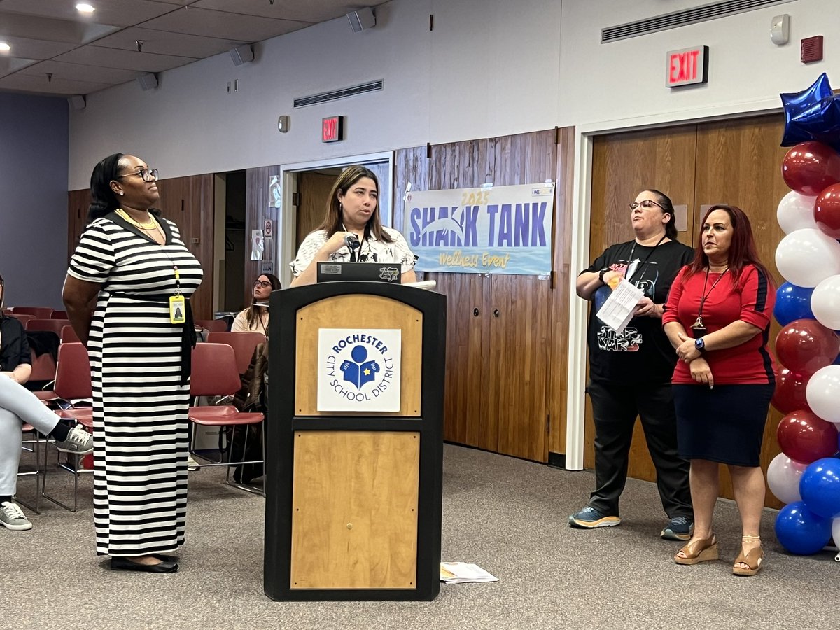 drchrismiller2's tweet image. What a creative, energizing day! Our @RCSDNYS Shark Tank-style Wellness Event gave staff the mic to pitch bold ideas for wellness grants. Thank you to our unions and Employee Benefits Team for organizing this powerful and innovative event.