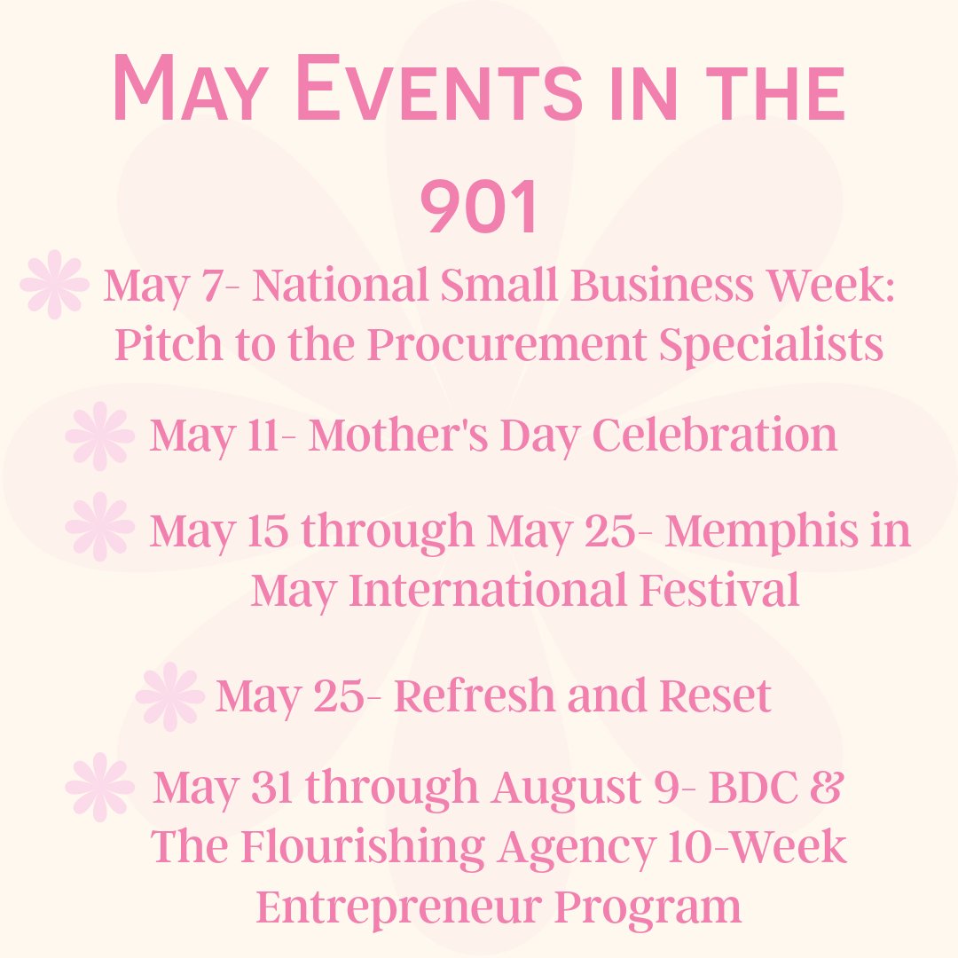 cfcreative901's tweet image. Memphis is in for a busy May! Visit @ilovememphis for more information and a full list of events this month🩷

🩷 @MMDC901 
🩷 @ronniegrisanti 
🩷 @memphisinmay 
🩷 @bdcmemphis  
🩷 @KDeneice