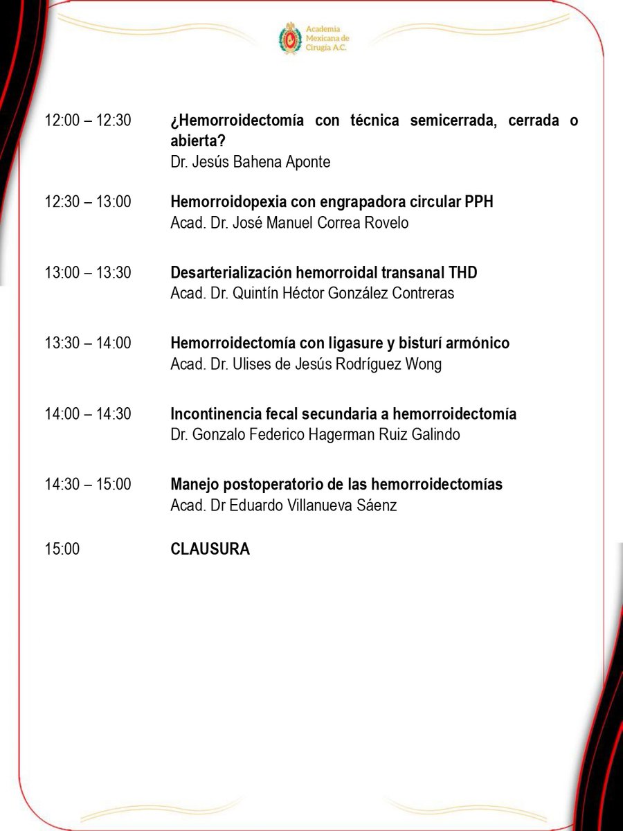 AMC (@academiacirugia) on Twitter photo La #AMC te invita a participar en el
𝗜𝗜 𝗖𝗨𝗥𝗦𝗢 𝗗𝗘 𝗘𝗡𝗙𝗘𝗥𝗠𝗘𝗗𝗔𝗗 𝗛𝗘𝗠𝗢𝗥𝗥𝗢𝗜𝗗𝗔𝗟
29 de mayo de 2025
𝗜𝗻𝘀𝗰𝗿í𝗯𝗲𝘁𝗲 𝗮𝗾𝘂í: amec@amc.org.org.mx
Liga de descarga del curso: amc.org.mx/pdf/cursos/cur… La #AMC te invita a participar en el
𝗜𝗜 𝗖𝗨𝗥𝗦𝗢 𝗗𝗘 𝗘𝗡𝗙𝗘𝗥𝗠𝗘𝗗𝗔𝗗 𝗛𝗘𝗠𝗢𝗥𝗥𝗢𝗜𝗗𝗔𝗟
29 de mayo de 2025
𝗜𝗻𝘀𝗰𝗿í𝗯𝗲𝘁𝗲 𝗮𝗾𝘂í: amec@amc.org.org.mx
Liga de descarga del curso: amc.org.mx/pdf/cursos/cur…
