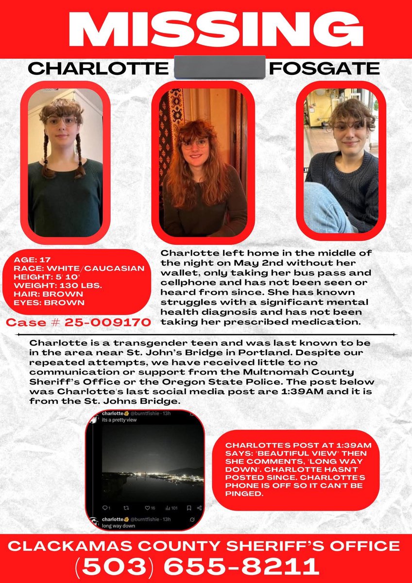 clammyheart's tweet photo. there is currently a missing trans teen in portland 💔 as far as anyone is aware, there have been no sightings or inklings for 2+ days. please keep her in your thoughts especially if you live in the pnw https://t.co/leJPXeyA9k