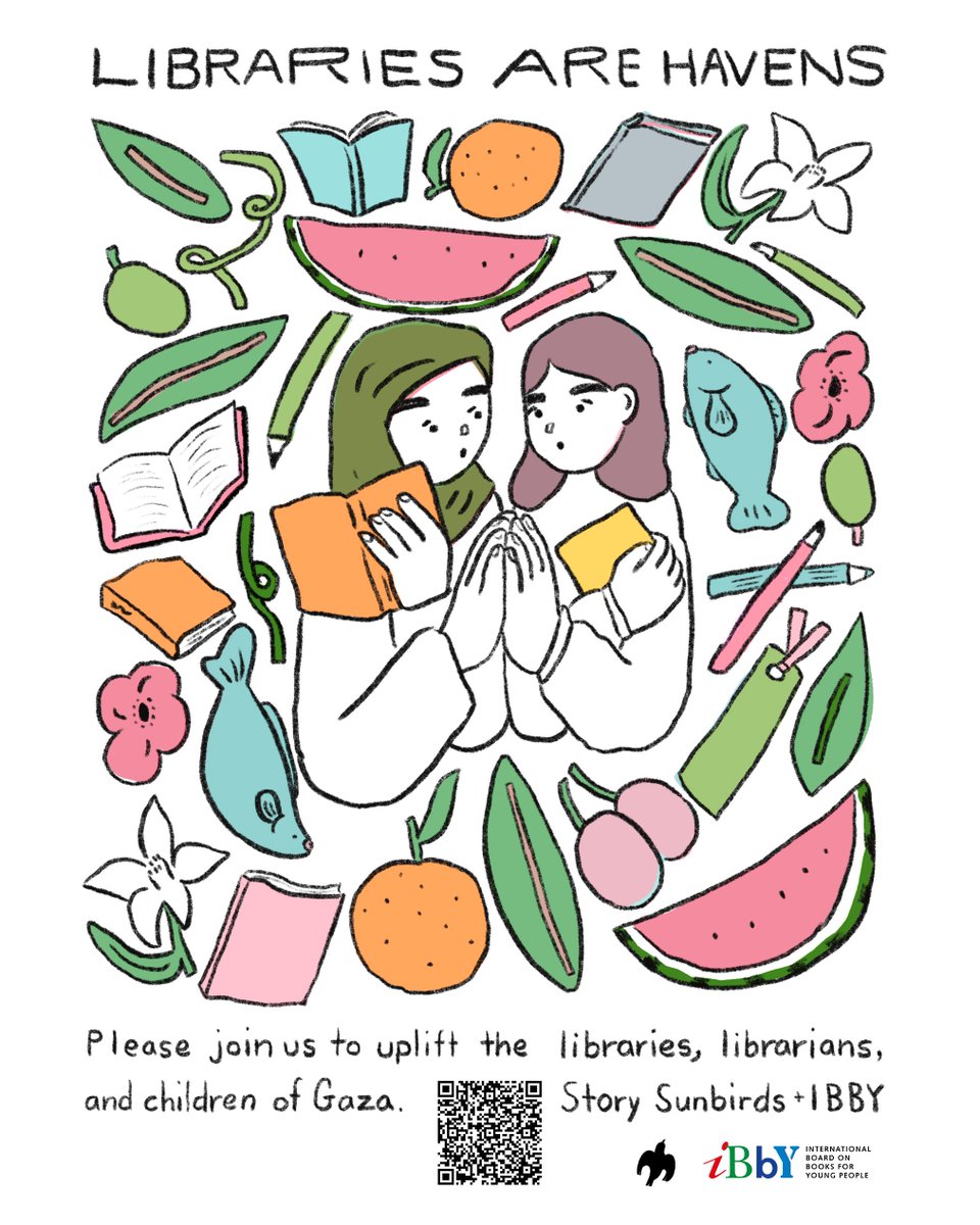 📚 Story Sunbirds + IBBY launch LIBRARIES ARE HAVENS fundraiser to support librarians in need in Gaza. 🍉

💖 Donate via IBBY Canada: ibby-canada.org/join-donate
👉 Select Children in Crisis + note “Libraries Are Havens”

To learn more:
ibby.org/awards-activit…