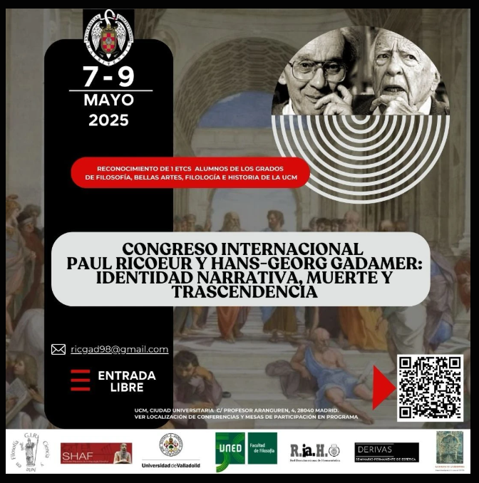Tomás D. Moratalla (@tdmoratalla) on Twitter photo 7 de mayo (18h.): abro el Congreso Ricoeur-Gadamer en la UCM-Madrid. Tema difícil y complejo en Ricoeur, ambigüedad y tensión: el morir, la muerte, el vivir. El texto menos ricoeuriano, o quizás el más. En los límites de la fenomenología y la hermenéutica.
derivas-esteticas.webnode.es/area-de-regist… 7 de mayo (18h.): abro el Congreso Ricoeur-Gadamer en la UCM-Madrid. Tema difícil y complejo en Ricoeur, ambigüedad y tensión: el morir, la muerte, el vivir. El texto menos ricoeuriano, o quizás el más. En los límites de la fenomenología y la hermenéutica.
derivas-esteticas.webnode.es/area-de-regist…