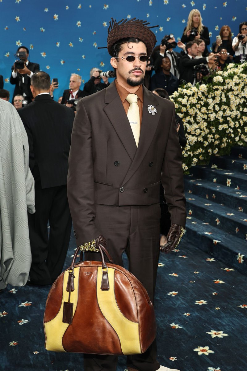 saintdemie's tweet image. bad bunny wearing custom prada at the #metgala ★