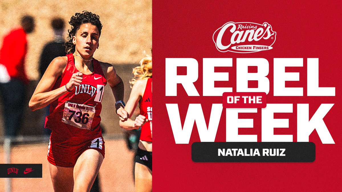 UNLV Athletics (@unlvathletics) on Twitter photo Congrats to <a href="/unlvtfxc/">UNLV Track & Field/Cross Country</a>'s Natalia Ruiz on being named the Raising Cane's Outstanding Rebel of the Week‼️The senior shattered a 25-year-old program record in the 3000m🔥
📰: tinyurl.com/hvmwxhpu Congrats to <a href="/unlvtfxc/">UNLV Track & Field/Cross Country</a>'s Natalia Ruiz on being named the Raising Cane's Outstanding Rebel of the Week‼️The senior shattered a 25-year-old program record in the 3000m🔥
📰: tinyurl.com/hvmwxhpu