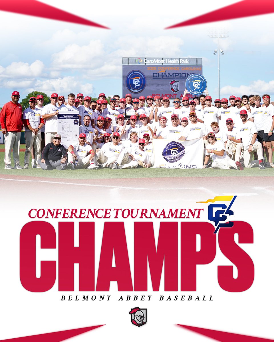 2025 Conference Champs! ⚾️🏆

Abbey Baseball sweeps Young Harris to capture the Conference Carolinas Tournament Title!

#RaiseTheRed | #AbbeyAthletics