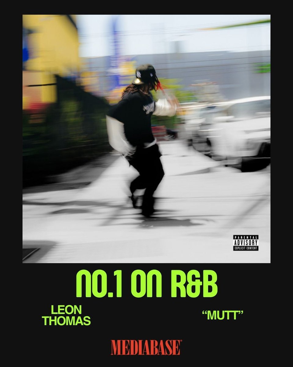 MediabaseCharts's tweet image. Smooth moves to the top! Leon Thomas&apos; &apos;MUTT&apos; just claimed the No. 1 spot on R&amp;amp;B. Who else has this on repeat? ✨ 

#LeonThomas #MUTT #RandB #Mediabase #NewNo1