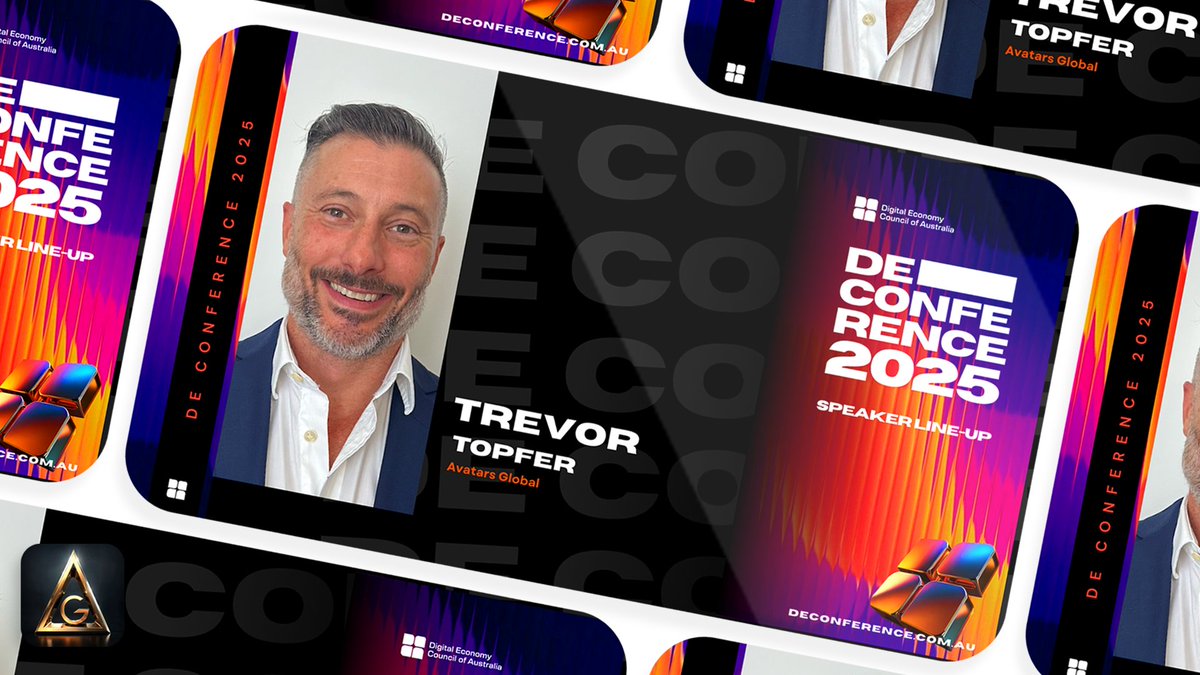 📍From NZ to the Gold Coast — we're stepping on stage.

Avatars Global CEO, <a href="/topcatt_/">Trevor Topfer</a>,  is speaking at #DEConference2025, joining the minds redefining digital identity, AI, tokenisation &amp; the future of immersive tech.

Register here: deconference.com.au

#Web3 #AIavatars