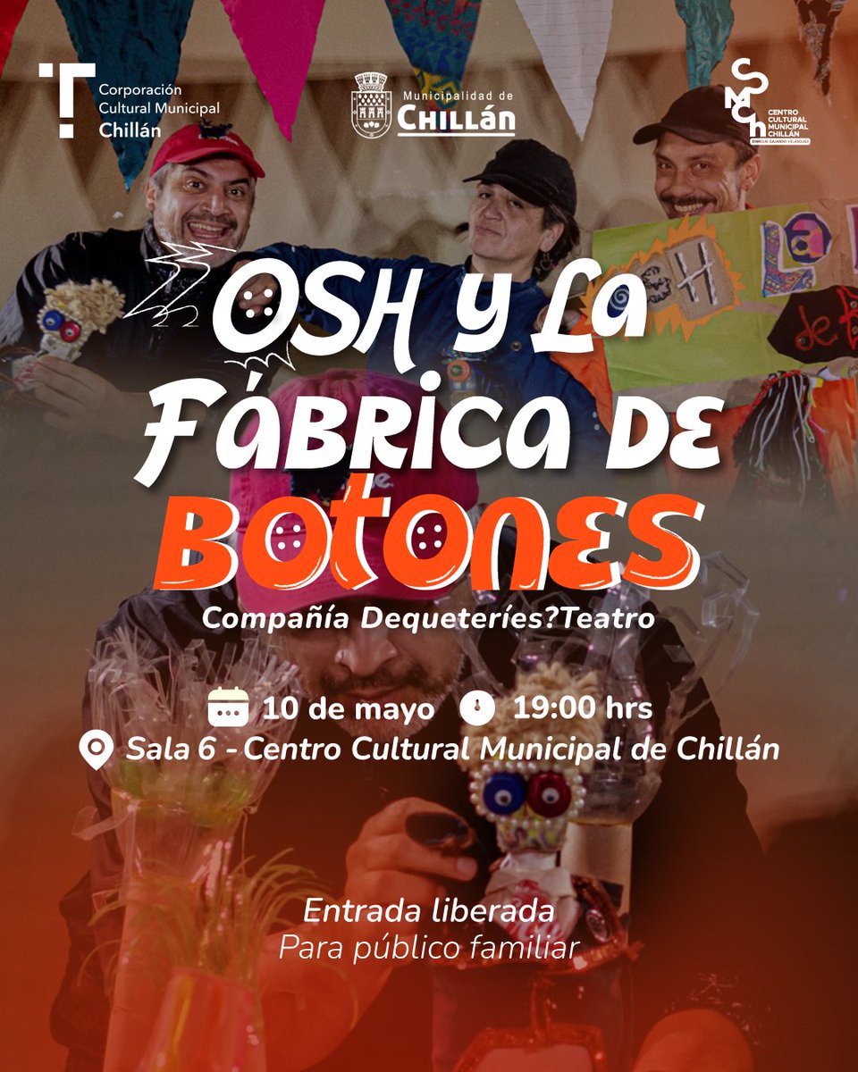 ccmch_'s tweet photo. MES DEL TEATRO 🎭

Te invitamos a la función de la obra "Osh y la fábrica de botones" de la compañía Dequeteríes?Teatro la cual está dirigida a un público familiar (desde 1era infancia)🙌 

🎟️ENTRADA LIBERADA (Solo debes asistir - ingreso por orden de llegada).

¡TE ESPERAMOS!🌟 https://t.co/YVl6MGWAYS