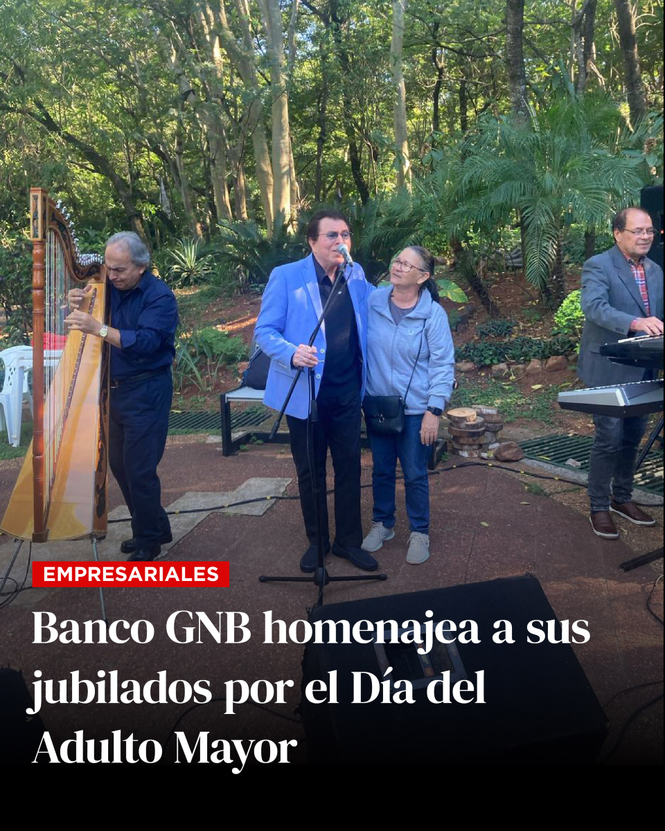 El Banco GNB realizó una jornada informativa 🖥️📋 sobre el proceso digital de Fe de Vida 🧾💻 del Instituto de Previsión Social (IPS) 🏥 en el Parque de la Salud 🌳, dirigida a los jubilados 👵👴, quienes disfrutaron de un emotivo homenaje musical 🎶❤️ a cargo de Óscar Pérez con