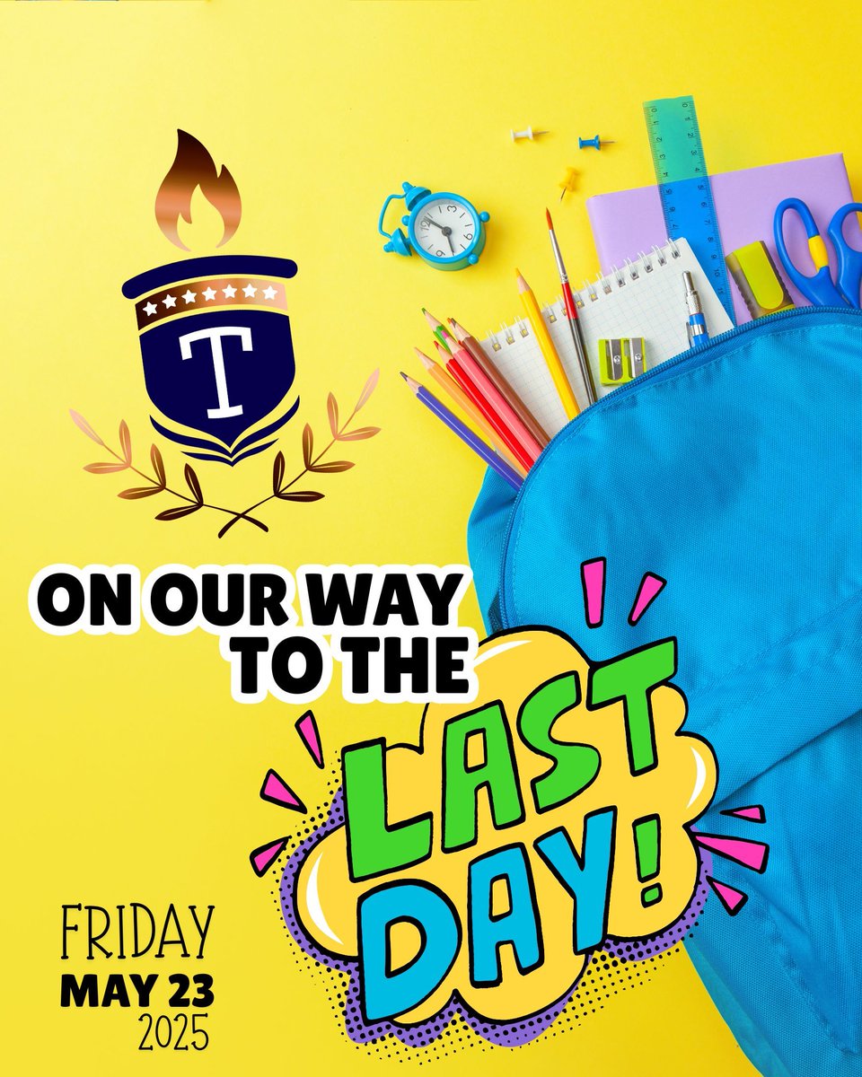 Our schools are busy wrapping up important curriculum concepts and administering assessments. Be sure that you stay focused, come to school, and stay all day. Let's #FinishStrong!

The last day of school for students and teachers is Friday, May 23, 2025.