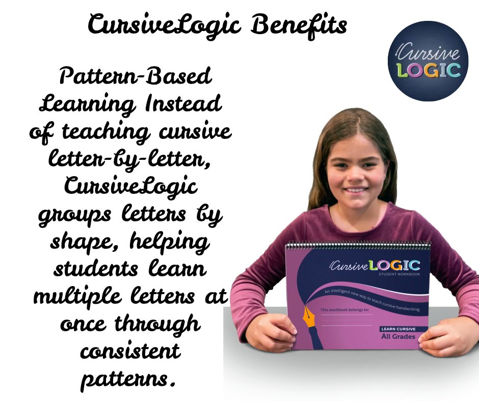 CursiveLogic's tweet image. Unlock the beauty of cursive with CursiveLogic! 🌟

 By teaching letters in patterns rather than individually, we make learning fun and engaging for all ages. 🖋️✨&quot;

 #CursiveLogic #CursiveLearning #WritingWonders