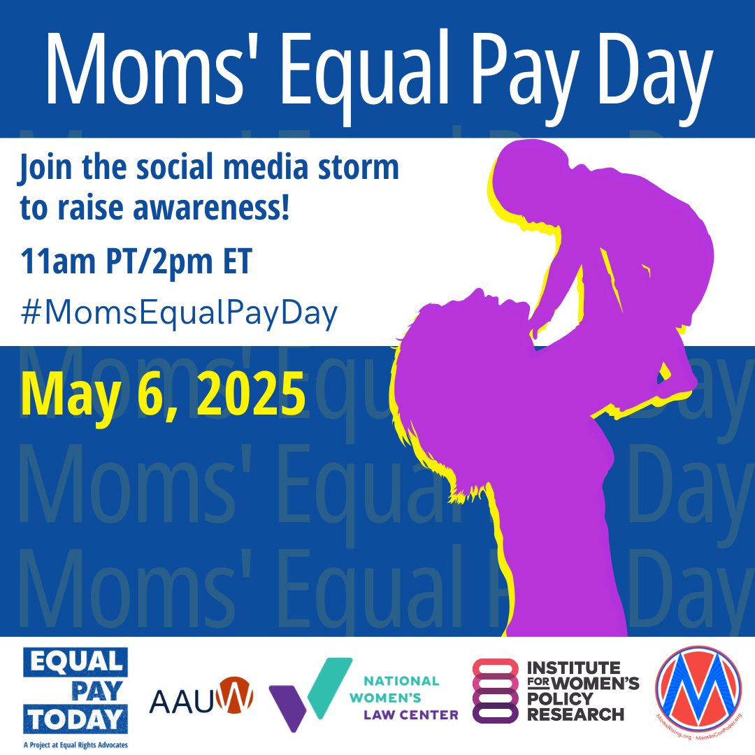 Join us tomorrow for #MomsEqualPayDay on all platforms except this one!