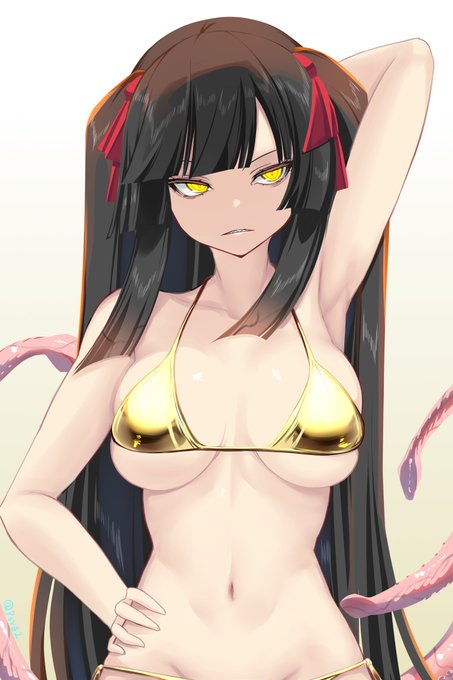 腹が減ってややご機嫌斜めの金ビキニ蛭蟲 