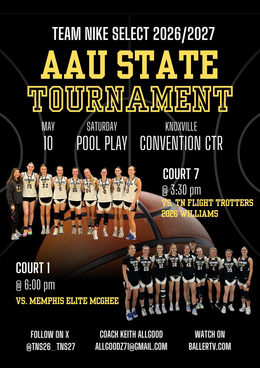 Team Nike Select 2026/2027 (@tns26_tns27) on Twitter photo Looking forward to seeing these girls in action at the AAU state tourney! Look for this team playing in the 11th grade division this weekend. π <a href="/MeadeHoops/">Amanda Meade</a> <a href="/CoachDycus/">Jonathan Dycus</a> <a href="/JrAllStar_TN/">Tennessee Jr. All-Star Basketball</a> <a href="/PGHTennessee/">Prep Girls Hoops Tennessee</a> <a href="/hgrecruits1/">Hidden Gem Recruits</a> <a href="/BigBoardSports/">The BigBoard</a> <a href="/TnVarsity/">TN Prep Varsity</a> <a href="/WoodsRecruiting/">Al Woods</a> <a href="/JonathanAllgoo2/">Keith Allgood</a> Looking forward to seeing these girls in action at the AAU state tourney! Look for this team playing in the 11th grade division this weekend. π <a href="/MeadeHoops/">Amanda Meade</a> <a href="/CoachDycus/">Jonathan Dycus</a> <a href="/JrAllStar_TN/">Tennessee Jr. All-Star Basketball</a> <a href="/PGHTennessee/">Prep Girls Hoops Tennessee</a> <a href="/hgrecruits1/">Hidden Gem Recruits</a> <a href="/BigBoardSports/">The BigBoard</a> <a href="/TnVarsity/">TN Prep Varsity</a> <a href="/WoodsRecruiting/">Al Woods</a> <a href="/JonathanAllgoo2/">Keith Allgood</a>