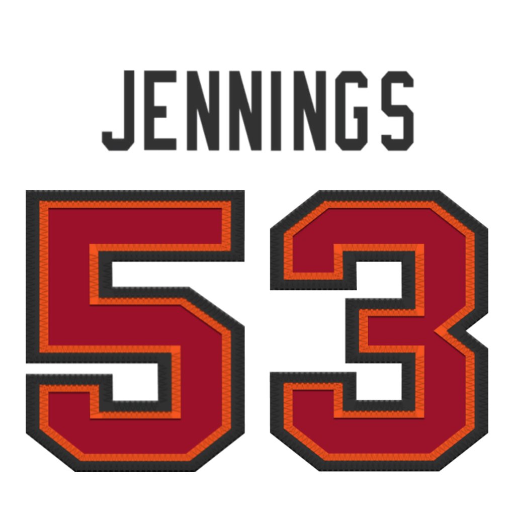 NFL Jersey Numbers (@nfl_jersey_num) on Twitter photo Tampa Bay Buccaneers LB Deion Jennings (<a href="/DLJ_era/">Deion Jennings</a>) is wearing number 53. Last assigned to Vi Jones. #WeAreTheKrewe Tampa Bay Buccaneers LB Deion Jennings (<a href="/DLJ_era/">Deion Jennings</a>) is wearing number 53. Last assigned to Vi Jones. #WeAreTheKrewe
