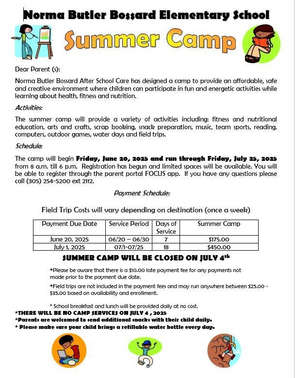 NBB_Elementary's tweet image. Please see the information for our upcoming After School Care Summer Camp.  @mdcpssouth @mdcps @suptdotres #yourbestchoicemdcps #wineveryday #yourbestchoicenbb #bgreat #makeadifference #beegreat