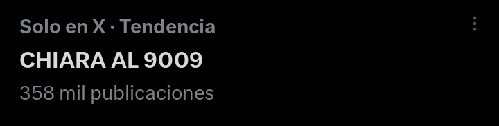 Volvió la tendencia De CHIARA AL 9009 DE NUEVO SIGAN VOTANDO 🇦🇷CHIARA AL 9009🇦🇷
🇺🇾CHIARA AL 7020🇺🇾