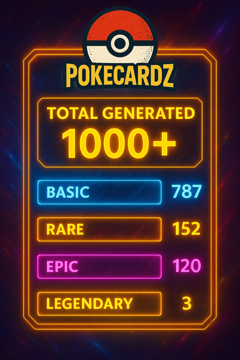 In just 24 hours, over 1,000 Pokecards have been generated!

We appreciate every single one of you who’s jumped in and created your own unique custom card at pokecardz.io.

This is just the beginning. Let’s keep building together!