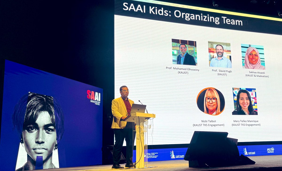 medvation's tweet photo. Highlights from the first day of the launch of the SAAI for Kids Hackathon, featuring insights from Professor Mohamed Al-Husseini and director Christoph Faulhaber about the beginning of the #SAAI story. #KAUST #Medvation https://t.co/BJ4nTzChDo