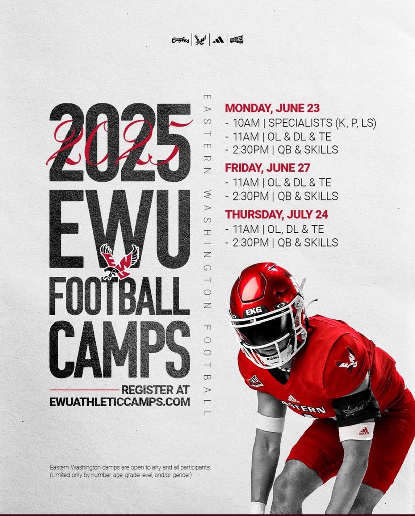 Myren Jackson (@5iveeduece) on Twitter photo Thanks to <a href="/Coach_Heffler/">Andrew Heffler, M.S.</a> I am Blessed to receive this invite to attend <a href="/EWUFootball/">EWU Football π</a> camp this June #GoEagsβ€οΈπ€! <a href="/BarstowFTBL/">Barstow Football</a> <a href="/Coach_Clay7/">Coach Clay</a> <a href="/CoachWeev_Goat/">Coach Weev</a> <a href="/Coach_Geechie/">Coach Will</a> Thanks to <a href="/Coach_Heffler/">Andrew Heffler, M.S.</a> I am Blessed to receive this invite to attend <a href="/EWUFootball/">EWU Football π</a> camp this June #GoEagsβ€οΈπ€! <a href="/BarstowFTBL/">Barstow Football</a> <a href="/Coach_Clay7/">Coach Clay</a> <a href="/CoachWeev_Goat/">Coach Weev</a> <a href="/Coach_Geechie/">Coach Will</a>