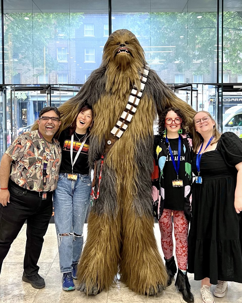 ILMVFX's tweet image. The Force was strong at our Lucasfilm campus and ILM studios around the globe on #StarWarsDay! Our employees came together to celebrate with themed festivities, from movie screenings to intergalactic snacks to surprise visits from iconic characters. Special thanks to the fan