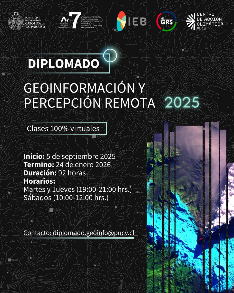 🌍¡Convocatoria abierta! 🌍

Esta es tu oportunidad para impulsar tu desarrollo profesional.
¡Postula a nuestra beca!
Esta cubre el 100% de arancel del  Diplomado en Geoinformación y Percepción Remota 2025.

🔗 Para más información y postulación visita: lc.cx/tlWrUi