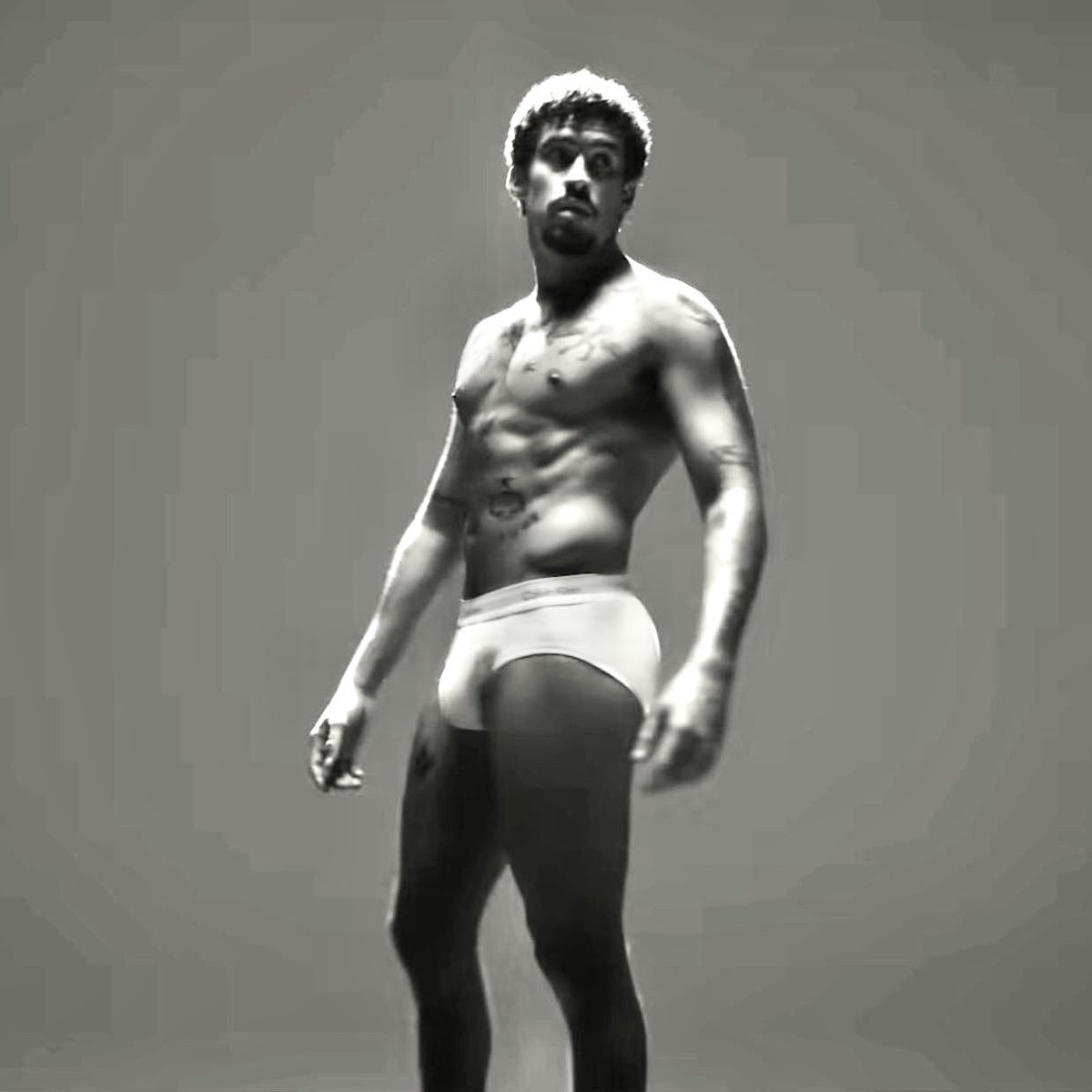 I need all other male celebs who do CK ads to learn from Bad Bunny and not fear wearing briefs. If anything, wearing briefs in the campaign will give them more engagement.