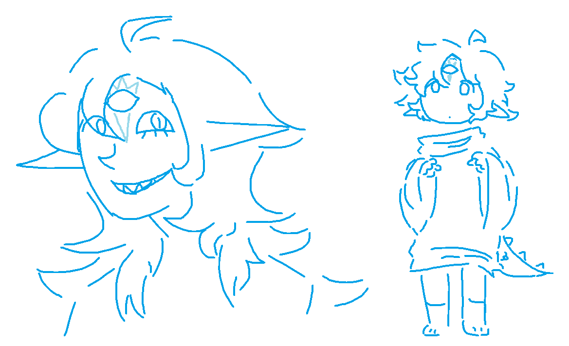 Monstrous Smilk (old &amp; young) for an au Ive been rotating in my brain lately. An actual ref will probably be made later