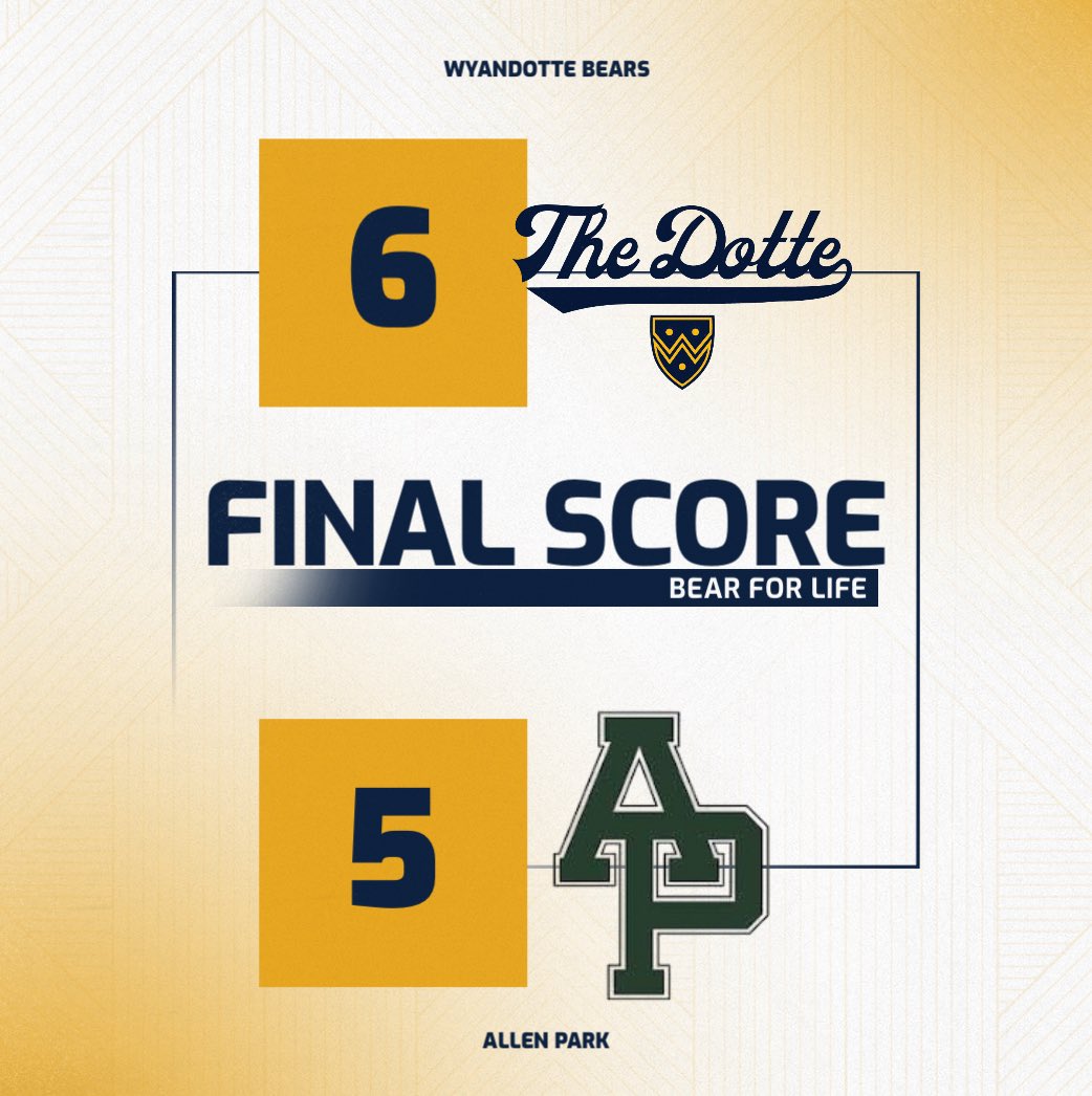 The Bears erase a 5-2 deficit in the 7th to walk it off against Allen Park!

J McGowen: 5.1 IP, 8 K
C Bedo: 1 H, 2 RBI, 2 K, 1 IP
R Pauley: 1 H, 2 RBI (2-run walk off single)
Z Hoffman: 2 H, 1 RBI, R
J Halberstadt: H, BB, RBI, 2 R

#BFL 🐻
<a href="/alexwmuller_NH/">Alexander Muller</a> <a href="/ColdWeatherBats/">Cold Weather Bats</a>