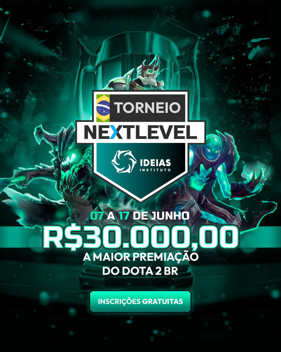 🏆Campeonato NEXTLEVEL 2025 – O Maior Torneio de Dota 2 do Brasil!  🇧🇷 

A nova era do Dota 2 brasileiro começa aqui! 

💰 Premiação Histórica: R$30.000
🗓️Classificatórias: 07/06 e 8/06 – Gratuitas e para todos! 
📝Inscrições em breve, prepare sua equipe!