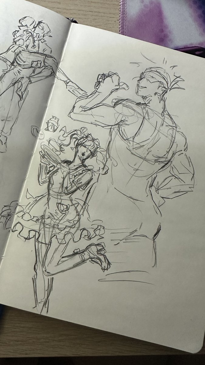 Practicing some dynamic poses and also trying to regain my motivation to draw 

Also we can’t forget Gojo 🫡