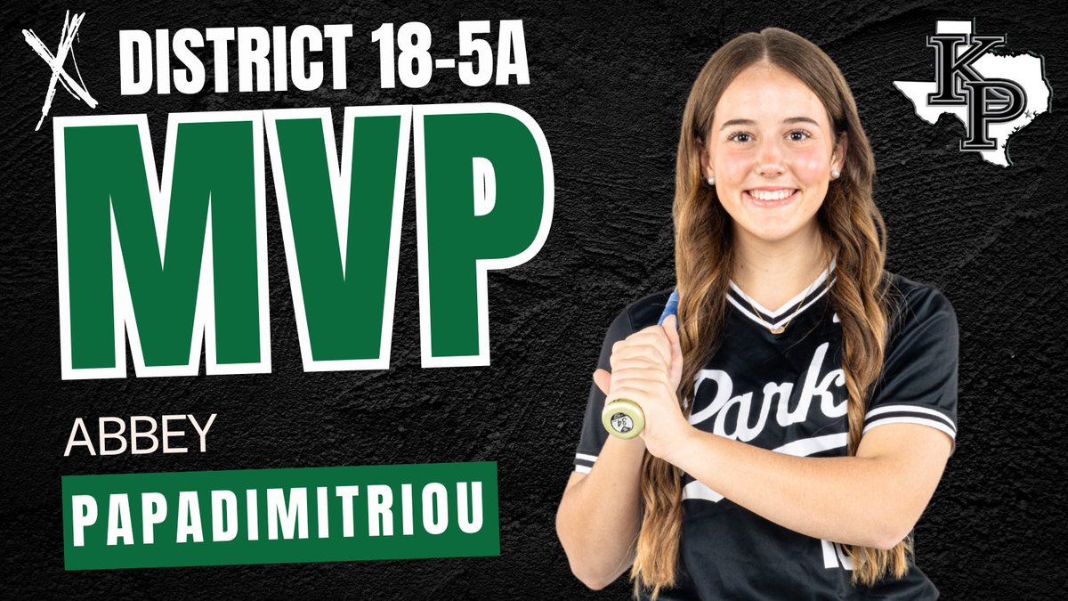 ABBEY PAPADIMITRIOU | 
MOST VALUABLE PLAYER

The highest honor in the district belongs to Abbey Papadimitriou. Clutch at the plate, electric on defense, and the heartbeat of our team. Abbey brought leadership, grit, and game-changing moments all season long.

Your District 18-5A