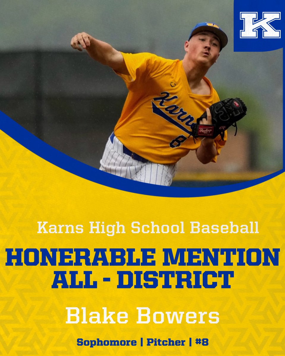 KarnsBaseball's tweet image. Congrats to Sophomores Braden Harness and Blake Bowers for making the Honerable Mention All -District team. #DamStrong 
@AthleticsKarns