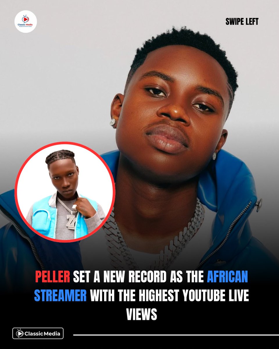 Classicmedia247's tweet photo. Peller hosted Zinoleesky and shut down YouTube with 113K live viewers — history made, records shattered! Don’t forget, Africa’s best streamer https://t.co/HQJmve1cHS
