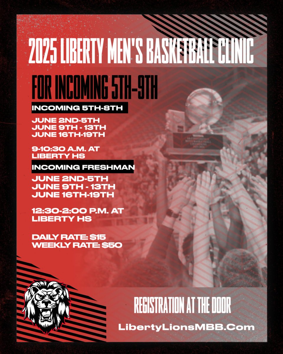 Our annual clinic is back. For our 5th-8th grade camp, we try to work on fundamentals and then allow them to play daily. We hope to see you there.