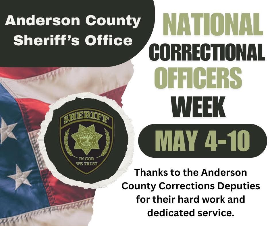 In 1984, President Ronald Reagan established National Correctional Officers Week to recognize the professionalism, dedication, and tough work of correctional officers across the country.

Here in Anderson County, Tennessee, we're proud to honor ours!🇺🇸

#OneMissionOneFamily