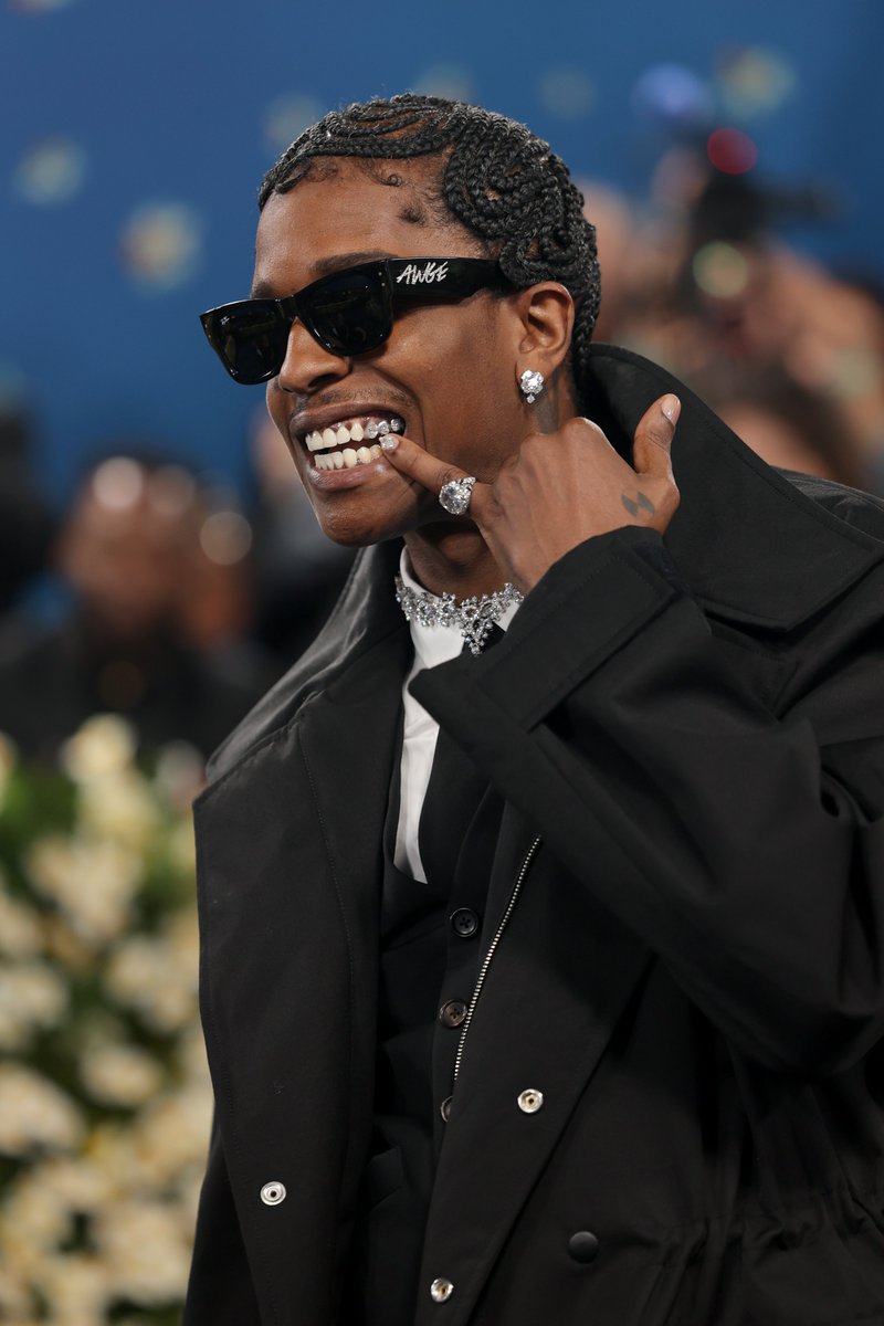 ASAP Rocky wore a one-of-one pair of Ray-Ban Wayfarer Puffer
