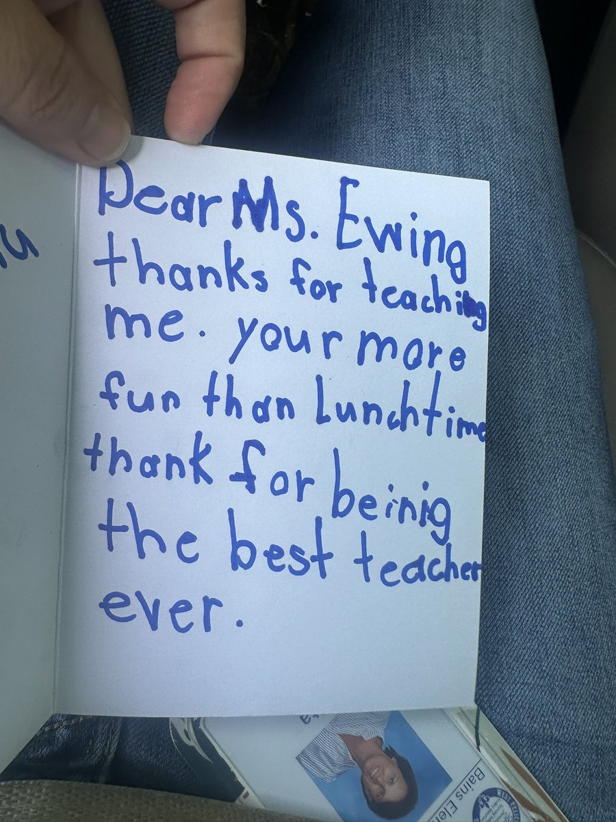 I got this today. My coworker got one saying she was the nicest teacher ever. She truly is so sweet! I love how personal these were coming from a 1st grader. She is also fun and I am nice. To describe us using one word though, this is perfect!
