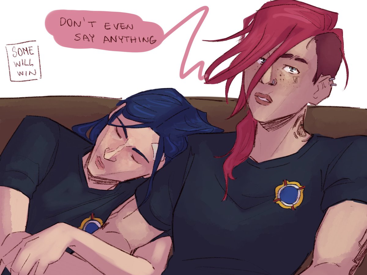 Day 123 cleansing the #caitvi tl 

You can choose who vi is talking, I think either Jayce or Ekko shhshshs. 
 
Cait just fell asleep on vi ✨ casually ✨