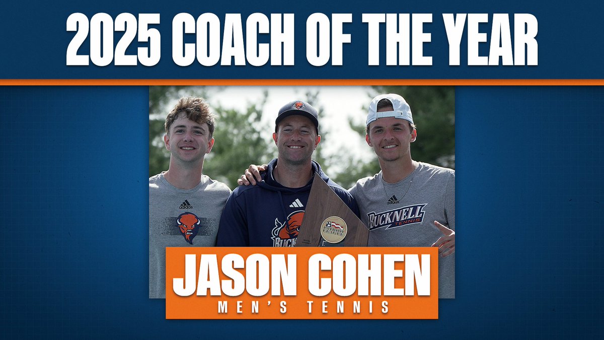 Bucknell Athletics (@bucknell_bison) on Twitter photo Jason Cohen is our second Coach of the Year! Congratulations on all of your accomplishments Coach! #rayBucknell <a href="/Bucknell_MTEN/">Bucknell Men’s Tennis</a> Jason Cohen is our second Coach of the Year! Congratulations on all of your accomplishments Coach! #rayBucknell <a href="/Bucknell_MTEN/">Bucknell Men’s Tennis</a>