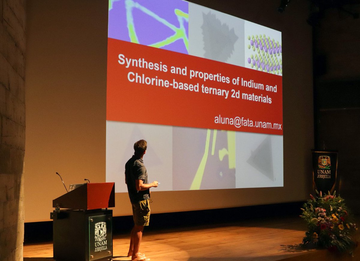 Cfata_Unam's tweet photo. 💬Agradecemos al Dr. Andrés de Luna Bugallo, @2DMaterialsLab , por su enriquecedora participación en el Seminario departamental del #CFATA. Con la presentación: "Síntesis y propiedades de materiales ternarios 2D basados en indio y cloro" fue de gran interés y relevancia ⚛️👏 https://t.co/hv0vJBCe4S