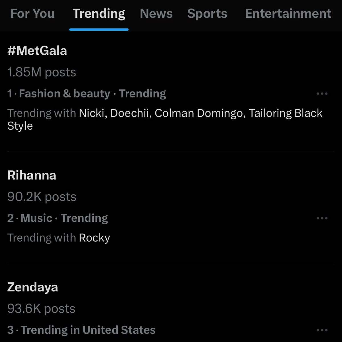 Nicki is TRENDING #1 with #MetGala